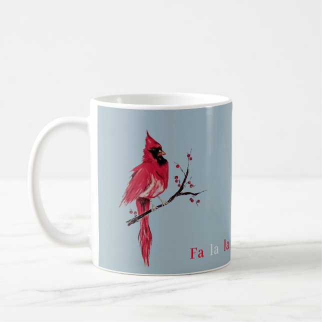Mug Cardinal de Noël minimaliste moderne (Gauche)