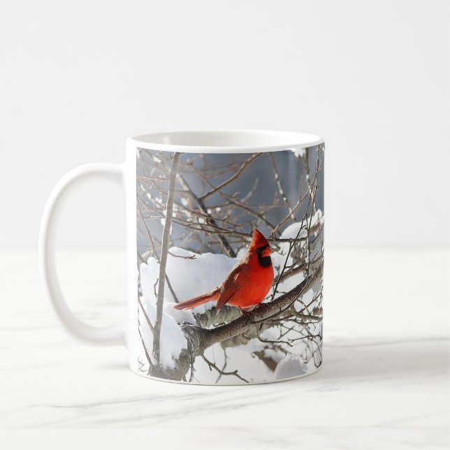 Mug Cardinal du nord dans la neige (Gauche)