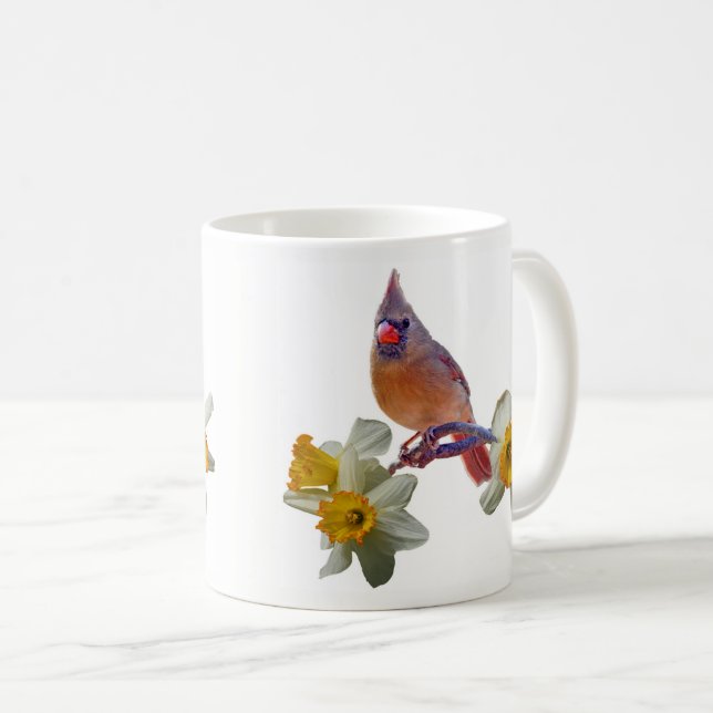 Mug Cardinal et jonquilles - (Devant droit)