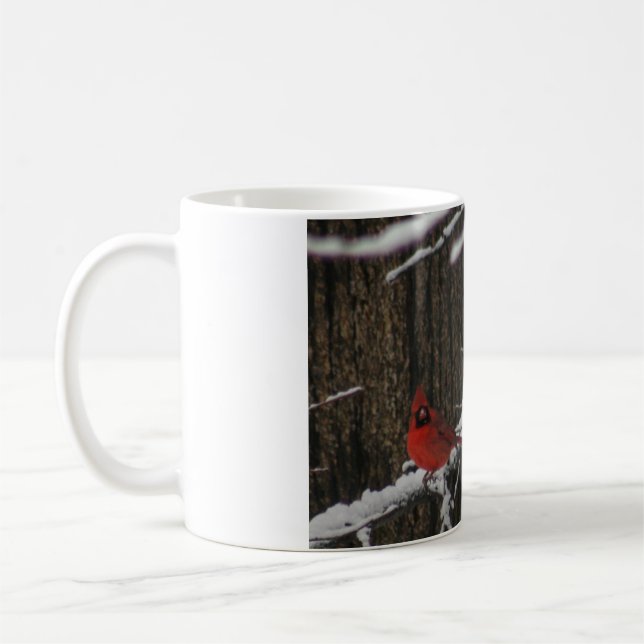 Mug Cardinal hivernal neige (Gauche)