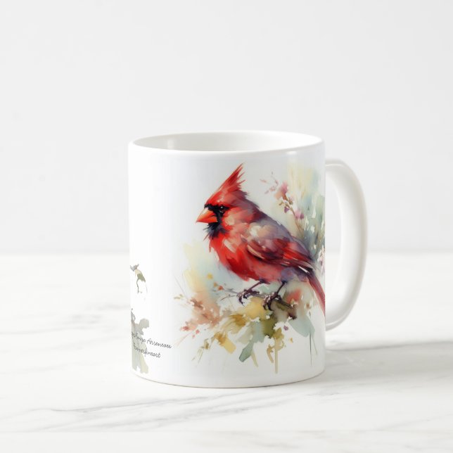 Mug Cardinal moderne rouge doux vert (Devant droit)