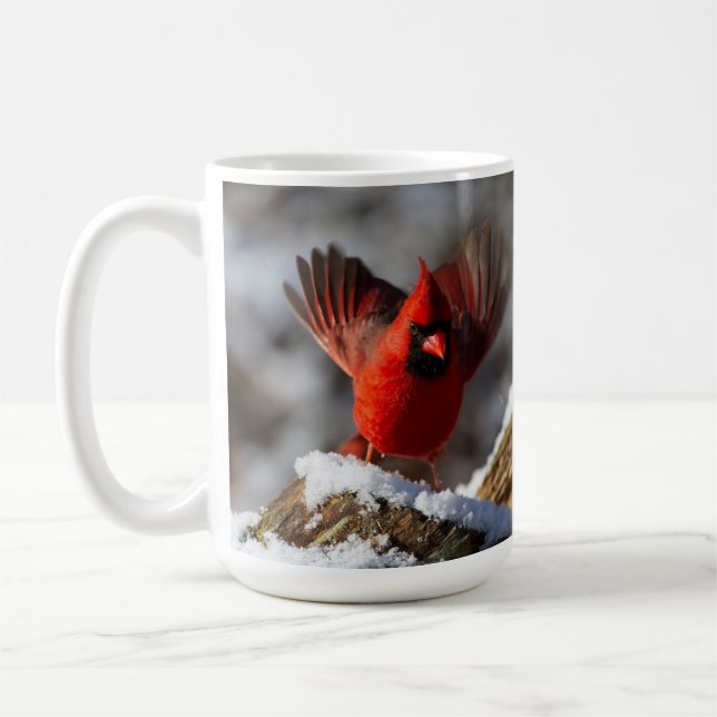 Mug Cardinal rouge dans la neige (Gauche)