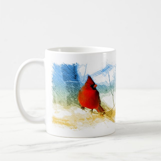 Mug Cardinal rouge de Noël primitif de pays occidental (Gauche)