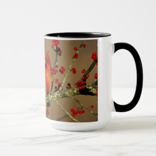 Mug Cardinal rouge mâle perché, IL