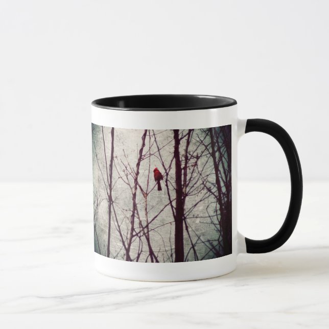 Mug cardinal rouge - scène d'hiver (Droite)