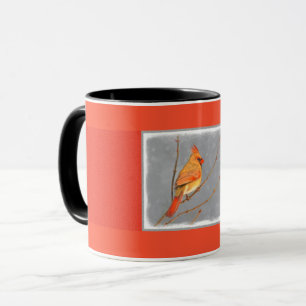 Mug Cardinal sur la peinture de branche - Art original