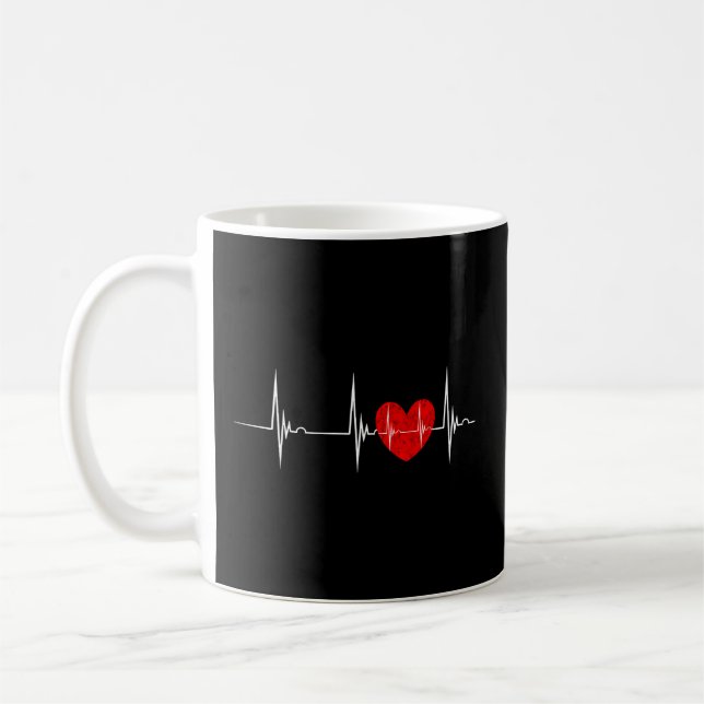 Mug Cardiologue Coeur Ekg Cardiol pulseline pulseline (Gauche)