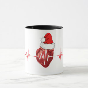 Mug Cardiologue de Noël Père Noël Cardiologie du Coeur