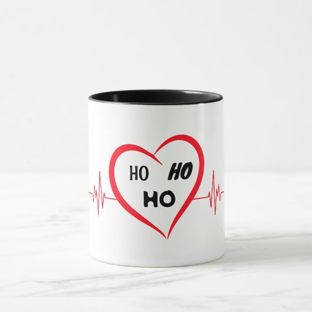 Mug Cardiologue de Noël Père Noël HOHOHO Red Heart (Centre)
