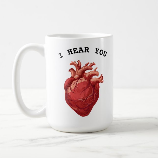 Mug cardiologue médecin du cœur Je Vous Entends Compas (Gauche)