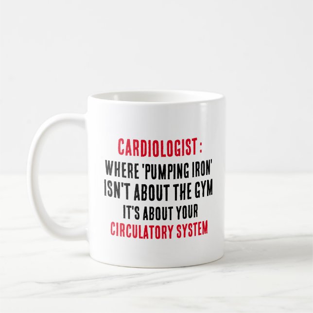 Mug Cardiologue Où le "pompage du fer" ne concerne pas (Gauche)