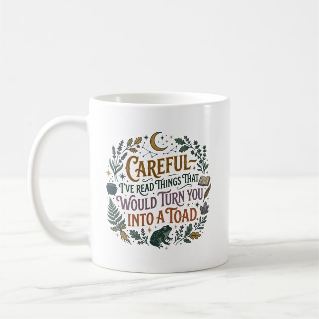 Mug Careful I've Read Things Funny Book Witch Quote  (Gauche)