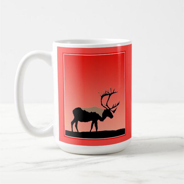 Mug Caribou au coucher du soleil - Art original de la  (Gauche)