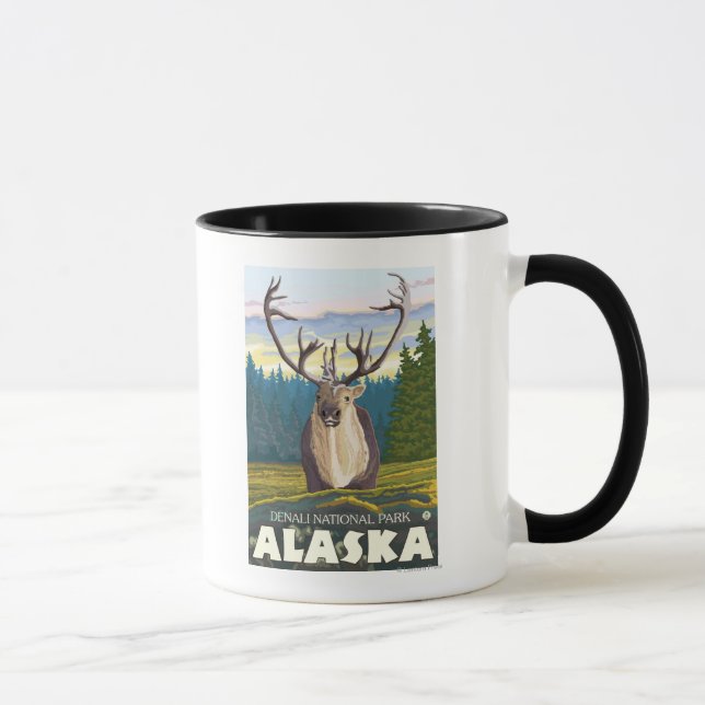Mug Caribou dans la nature - Parc national Denali, (Droite)