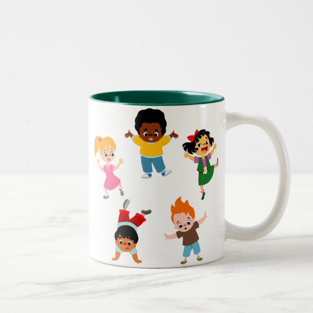 Mug caricaturale pour cinq enfants (Droit)