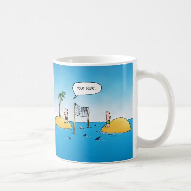 Mug Caricature amusante de Shark Volleyball (Droite)