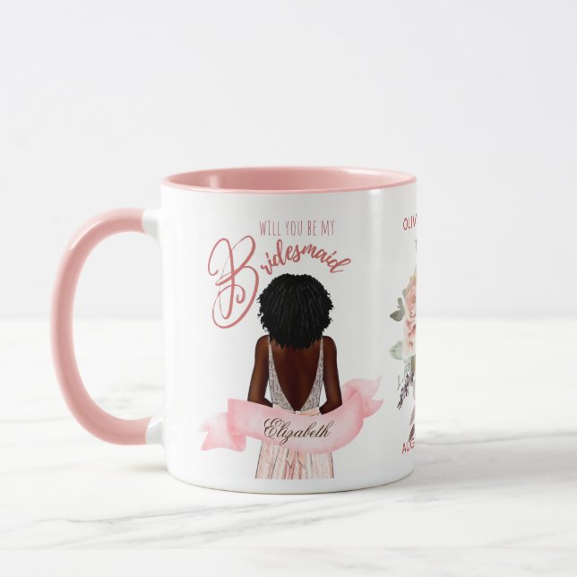 Mug Caricature Bridesmaid Proposition Merci personnali (Gauche)