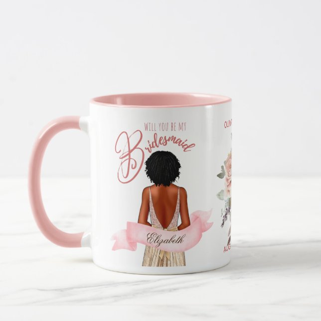 Mug Caricature Bridesmaid Proposition Merci personnali (Gauche)