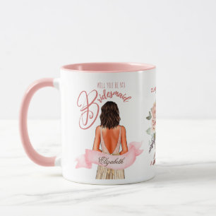 Mug Caricature Bridesmaid Proposition Merci personnali