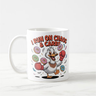 Mug Caricature colorée amusant canard Chaos Donut