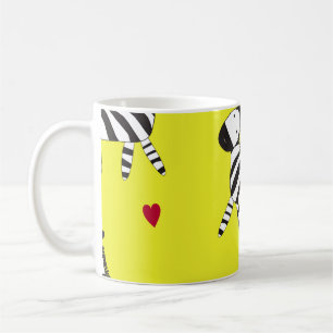 Mug Caricature Cute Zebra sans couture motif arrière -