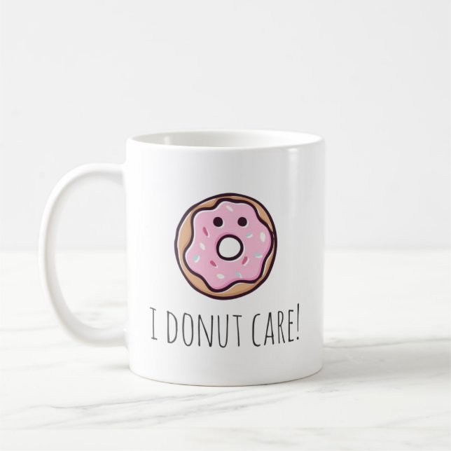 Mug caricature de beignets roses drôle de citation (Gauche)