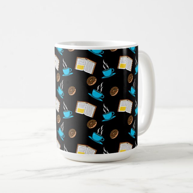 Mug Caricature de café et de beignets (Devant droit)