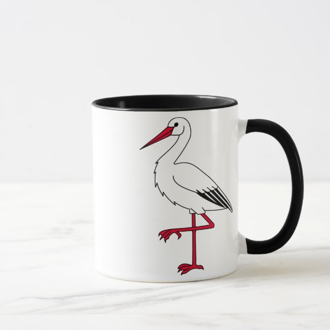 Mug Caricature de cigogne (Droite)