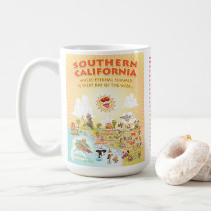 Mug Caricature de la Californie du Sud avec les villes