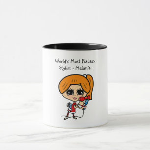 Mug Caricature de la liste de cheveux rouge Auburn per