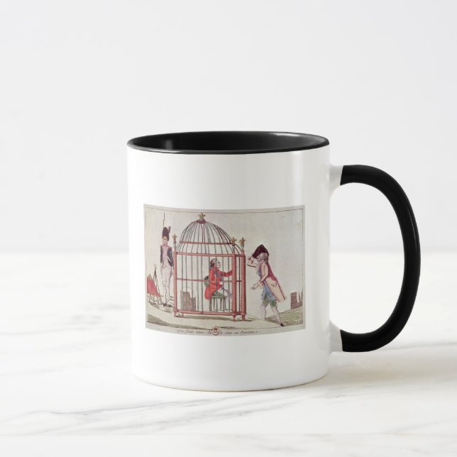 Mug Caricature de Louis XVI dans une cage (Droite)