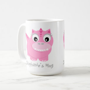 Mug Caricature de mignon rose Dino Kawaii