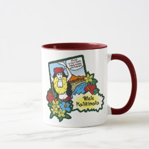 Mug Caricature de Noël hawaïen de Hula Girl Mele Kalik