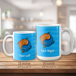 Mug Caricature de poisson Yin Yang