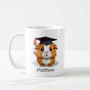 Mug Caricature de porc de Guinée mignonne Graduation p