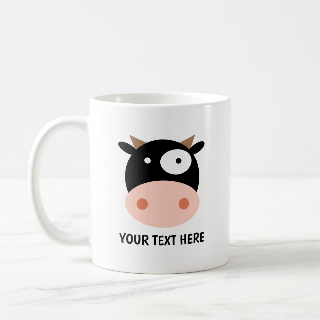 Mug Caricature de vache noire et blanche mignonne dess (Gauche)