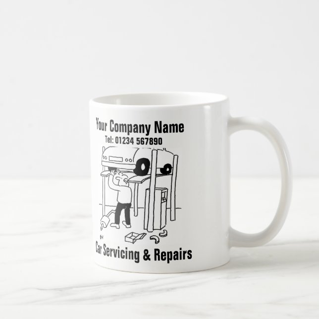 Mug Caricature d'entretien et de réparation de voiture (Droite)