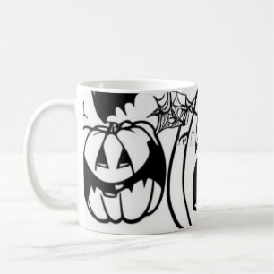 Mug Caricature d'halloween noir et blanc