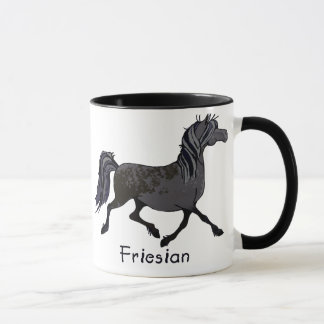 Mug Caricature du cheval friésien