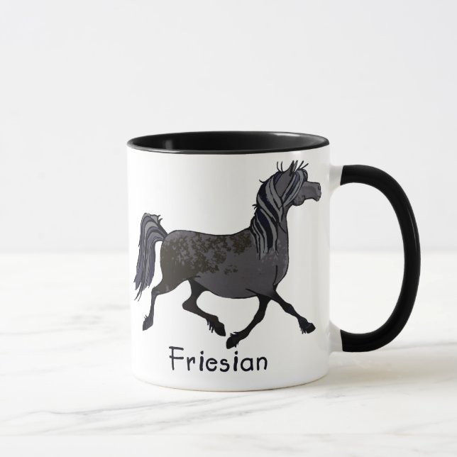 Mug Caricature du cheval friésien (Droite)