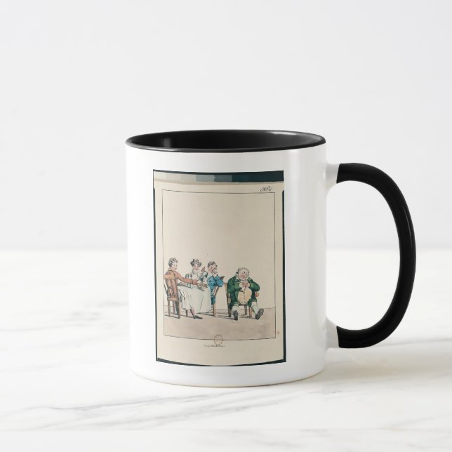 Mug Caricature du dort dine', de Qui d'un sommeil (Droite)