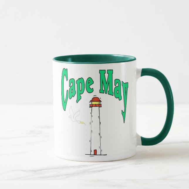 Mug Caricature du phare du Cap May (Droite)