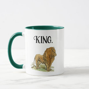 Mug Caricature du roi de la jungle de Lion, Bold Wildl