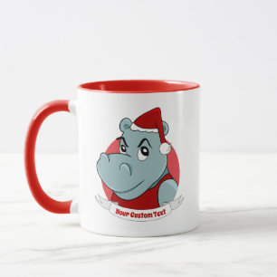 Mug Caricature hippo de Noël