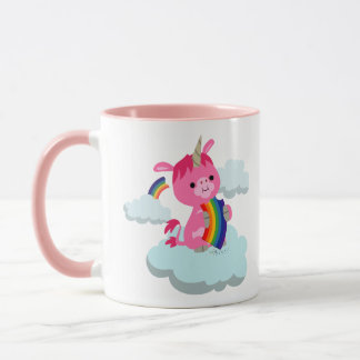 Mug Caricature mignonne à l'arc-en-ciel Unicorne
