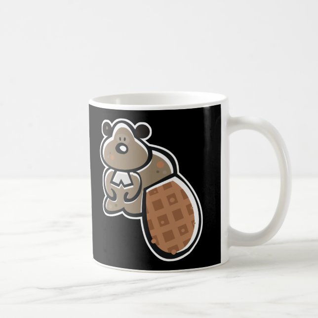 Mug caricature mignonne castor (Droite)
