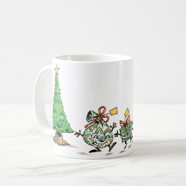 Mug Caricature mignonne Danser Présentations de Noël e (Devant gauche)