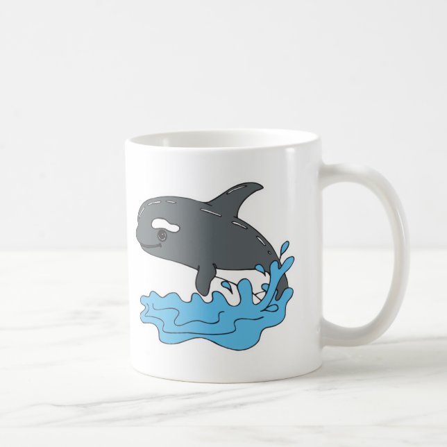 Mug caricature mignonne orca orca orques (Droite)