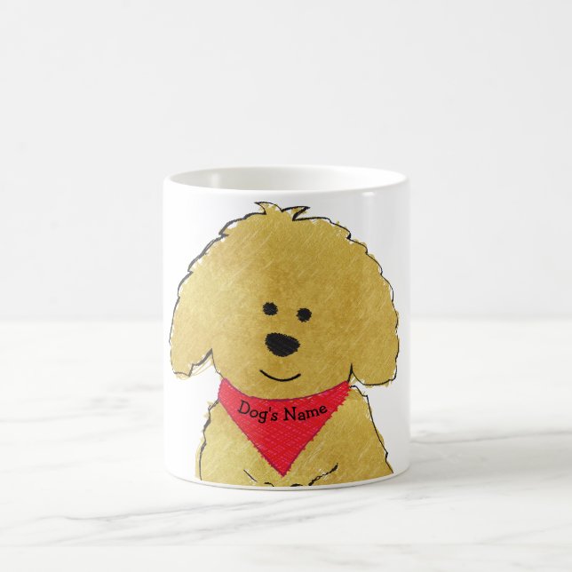 Mug Caricature personnalisée Cute Goldendoodle Chiot (Centre)