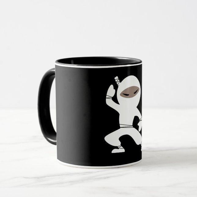 Mug Caricature Petit Guerrier Ninja (Devant gauche)
